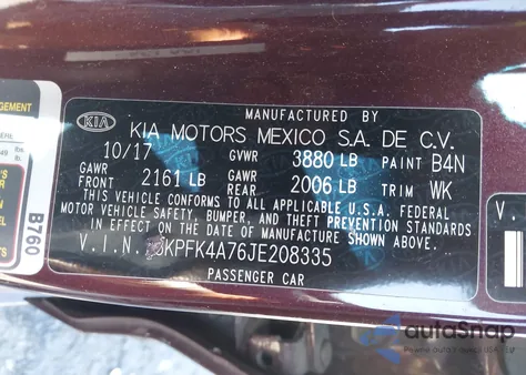 2018 Kia Forte Lx from USA, damaged, VIN 3KPFK4A76JE208335